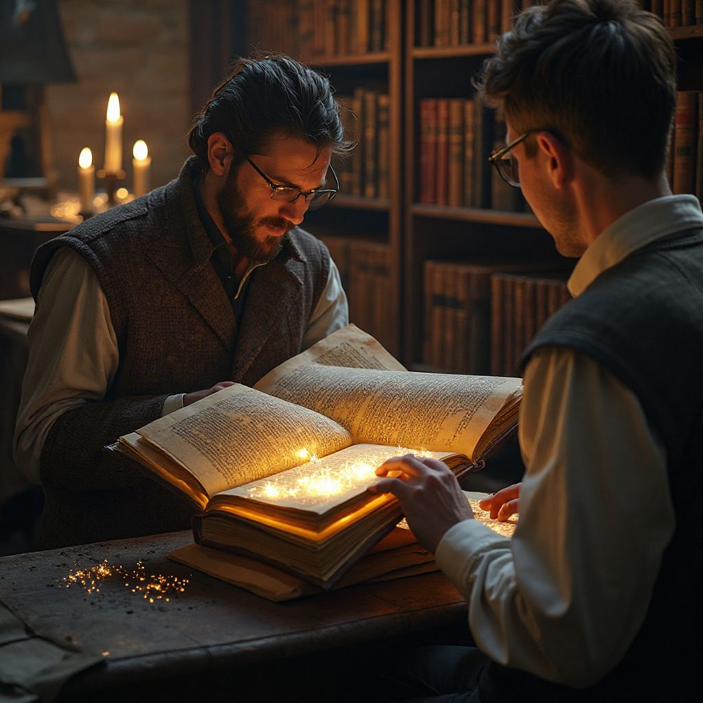 Team documenting ancient fantasy texts