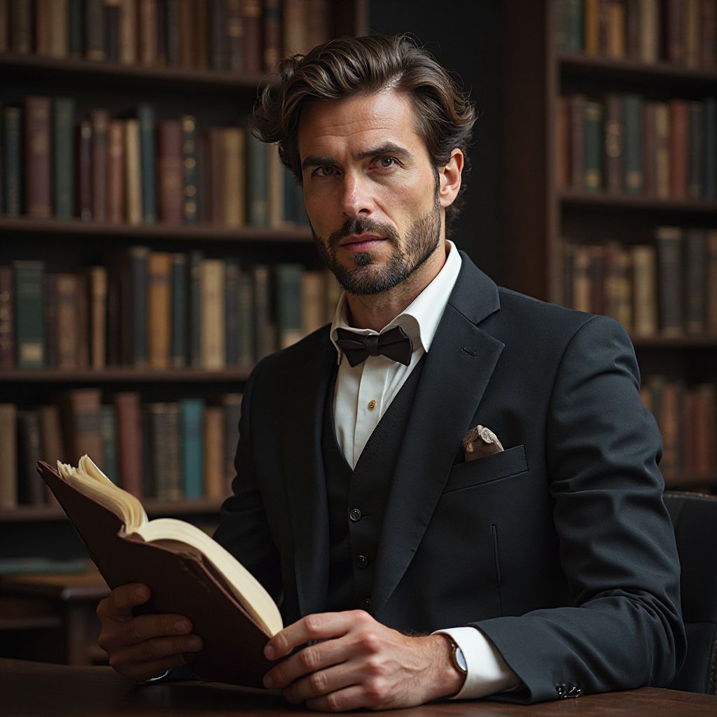 Portrait of Dr. Marcus Loreweaver, Fantasy Historian