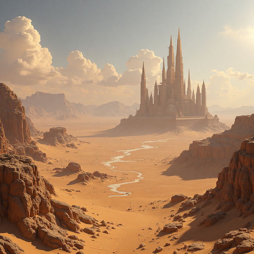 The endless desert and crystal spires of Nytheril